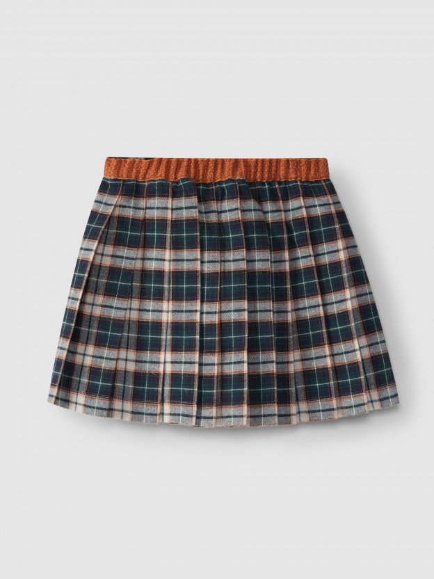 Plaid pull-up skirt Plaid pull-up skirt