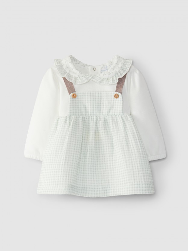 Two-in-one dress in vichy plaid