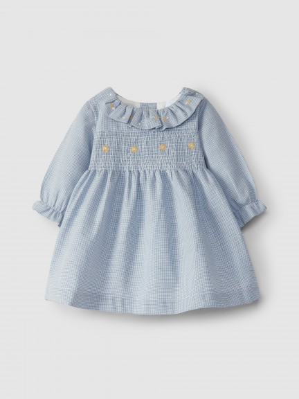 Micro-vichy embroidered dress Micro-vichy embroidered dress