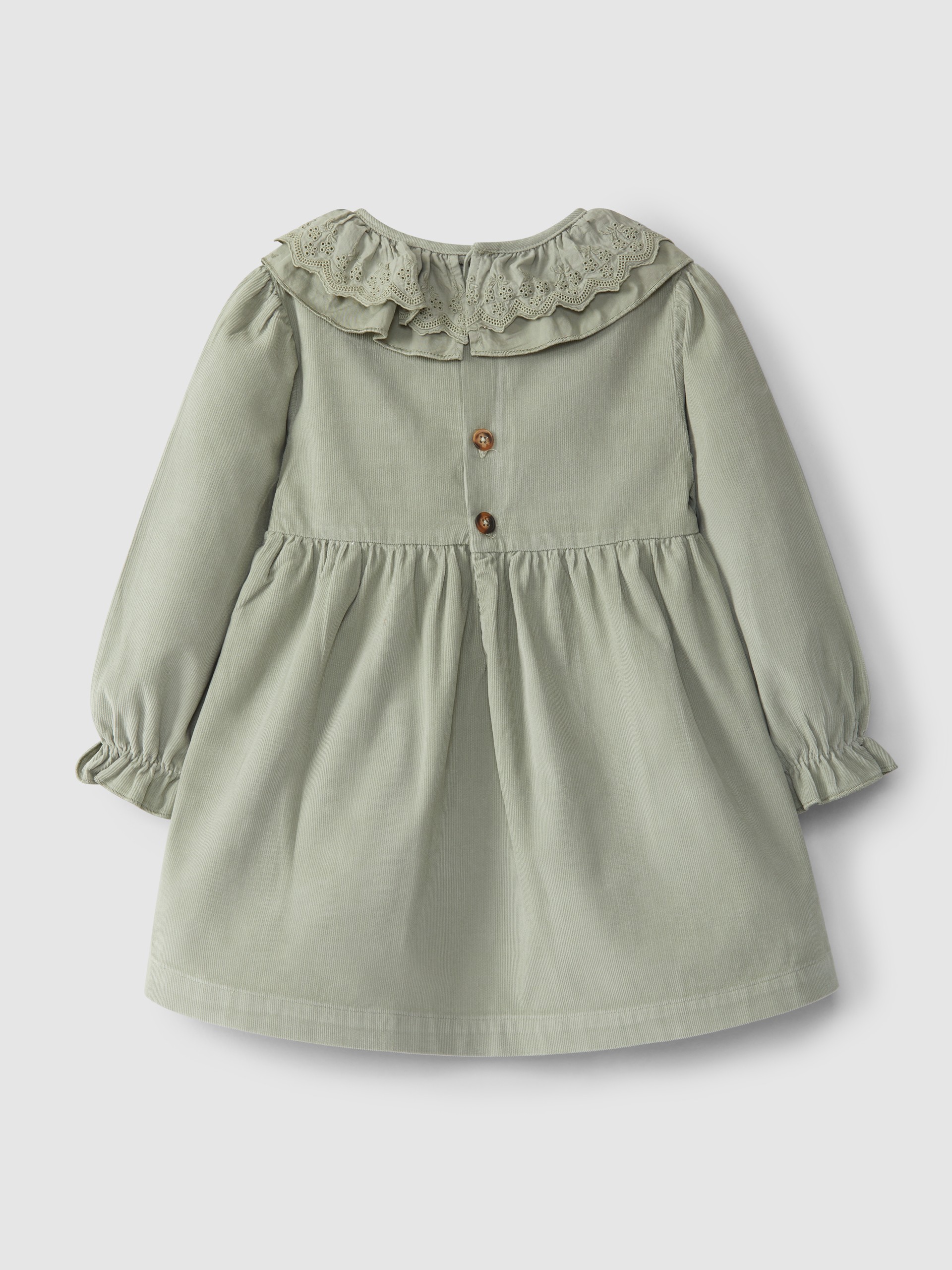 Vestido gola de folho bordado inglês