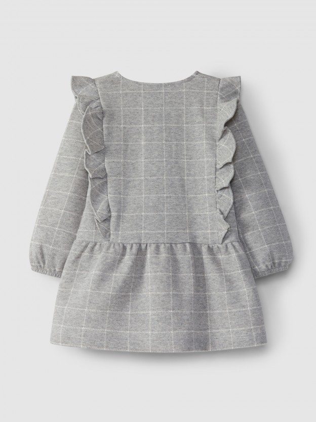 Robe à volant en maille à carreaux Robe à volant en maille à carreaux