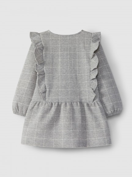 Tattersall jersey dress with ruffle Tattersall jersey dress with ruffle