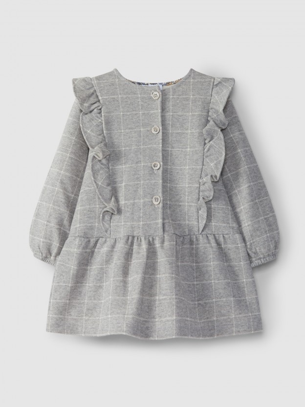 Robe à volant en maille à carreaux Robe à volant en maille à carreaux