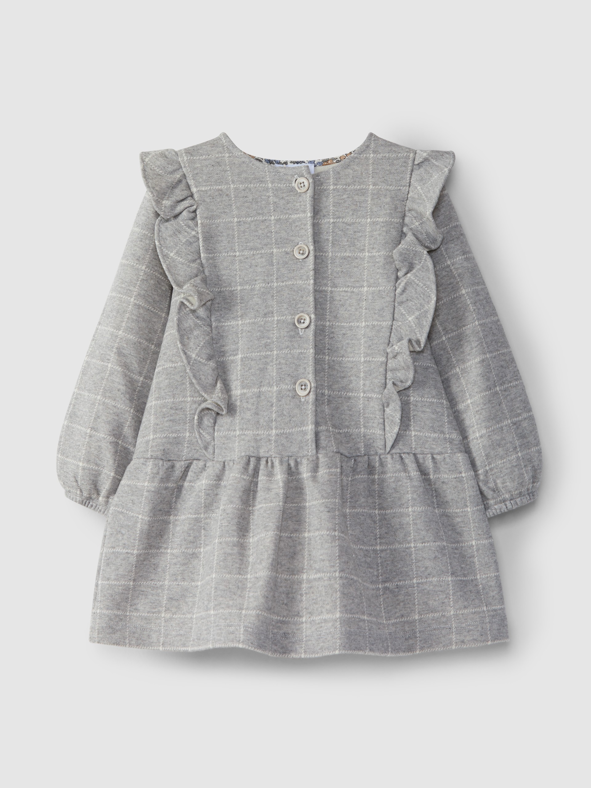 Robe à volant en maille à carreaux