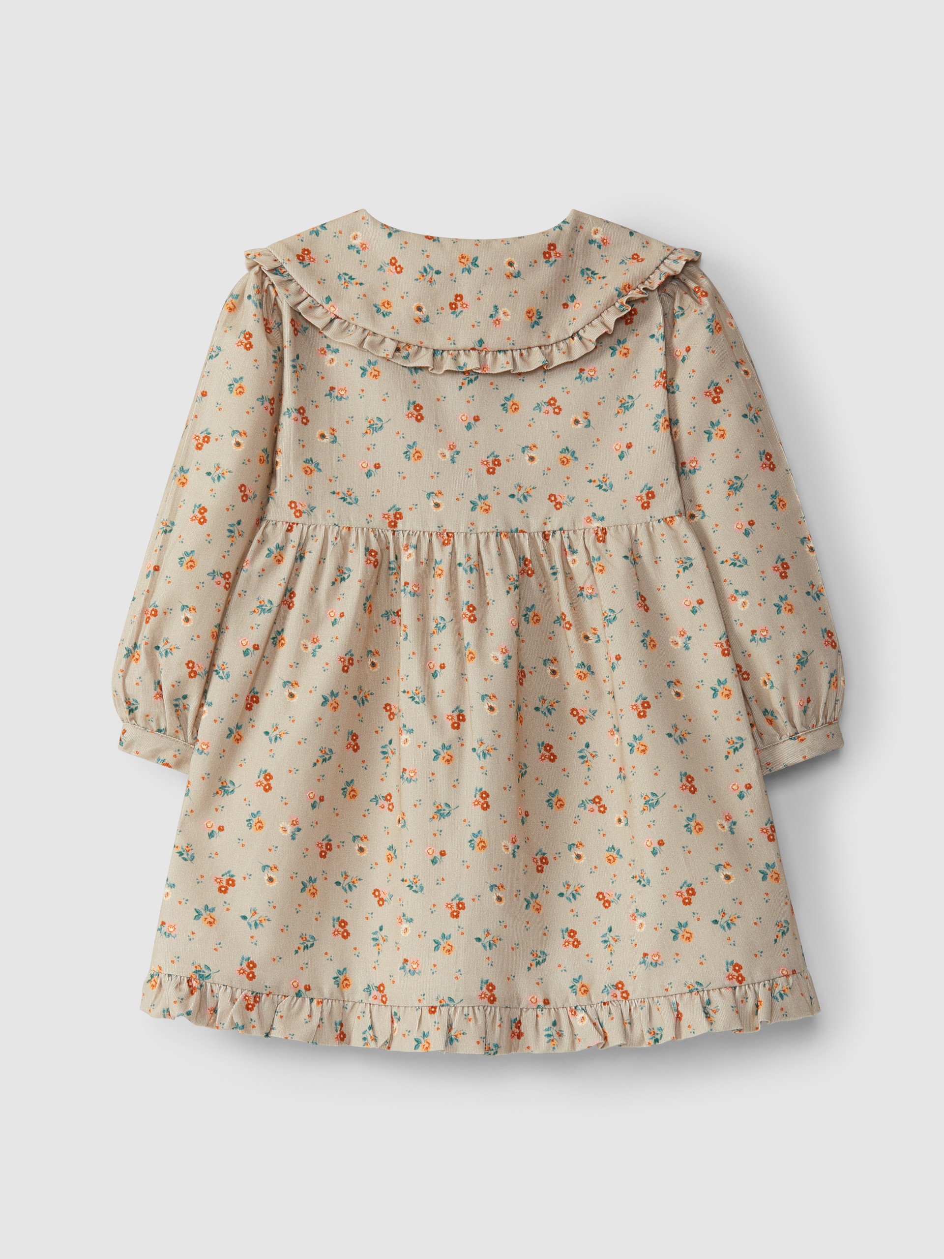 Robe en velours micro-côtelé à fleurs
