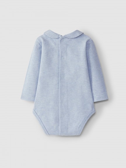 Pique round collar bodysuit Pique round collar bodysuit
