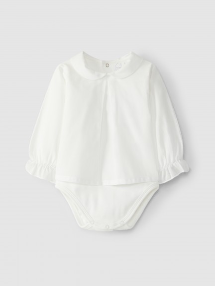 Body-blouse  manches longues col claudine