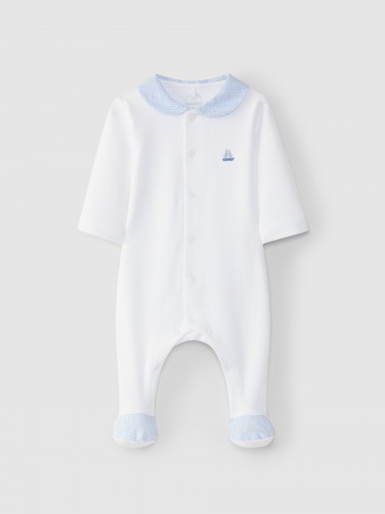 Babygrow gola redonda com bordado Babygrow gola redonda com bordado