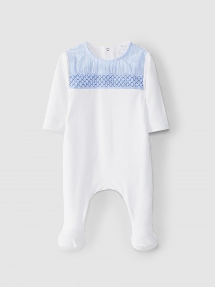 Vichy babygrow with smocking
