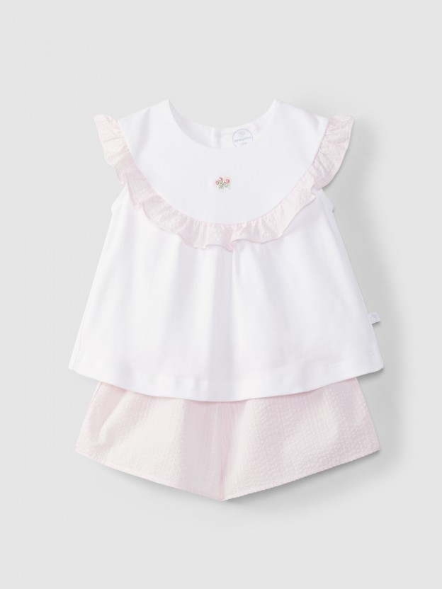 Pyjama vichy � volant