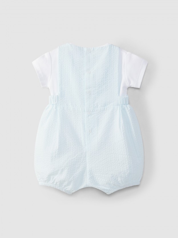 Jardineira vichy com t-shirt Jardineira vichy com t-shirt