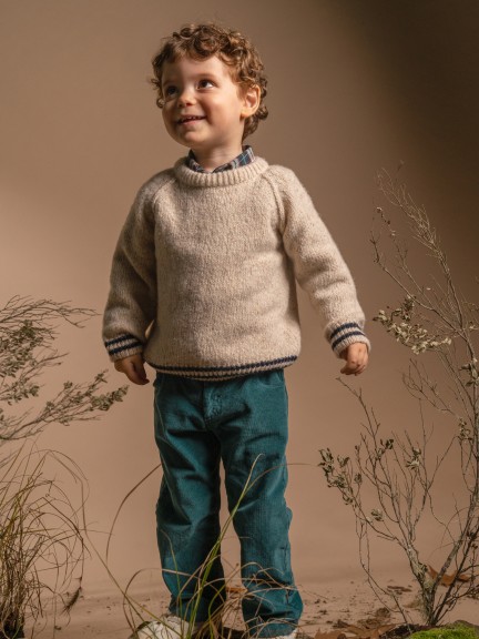 Knitted jumper with striped details Knitted jumper with striped details