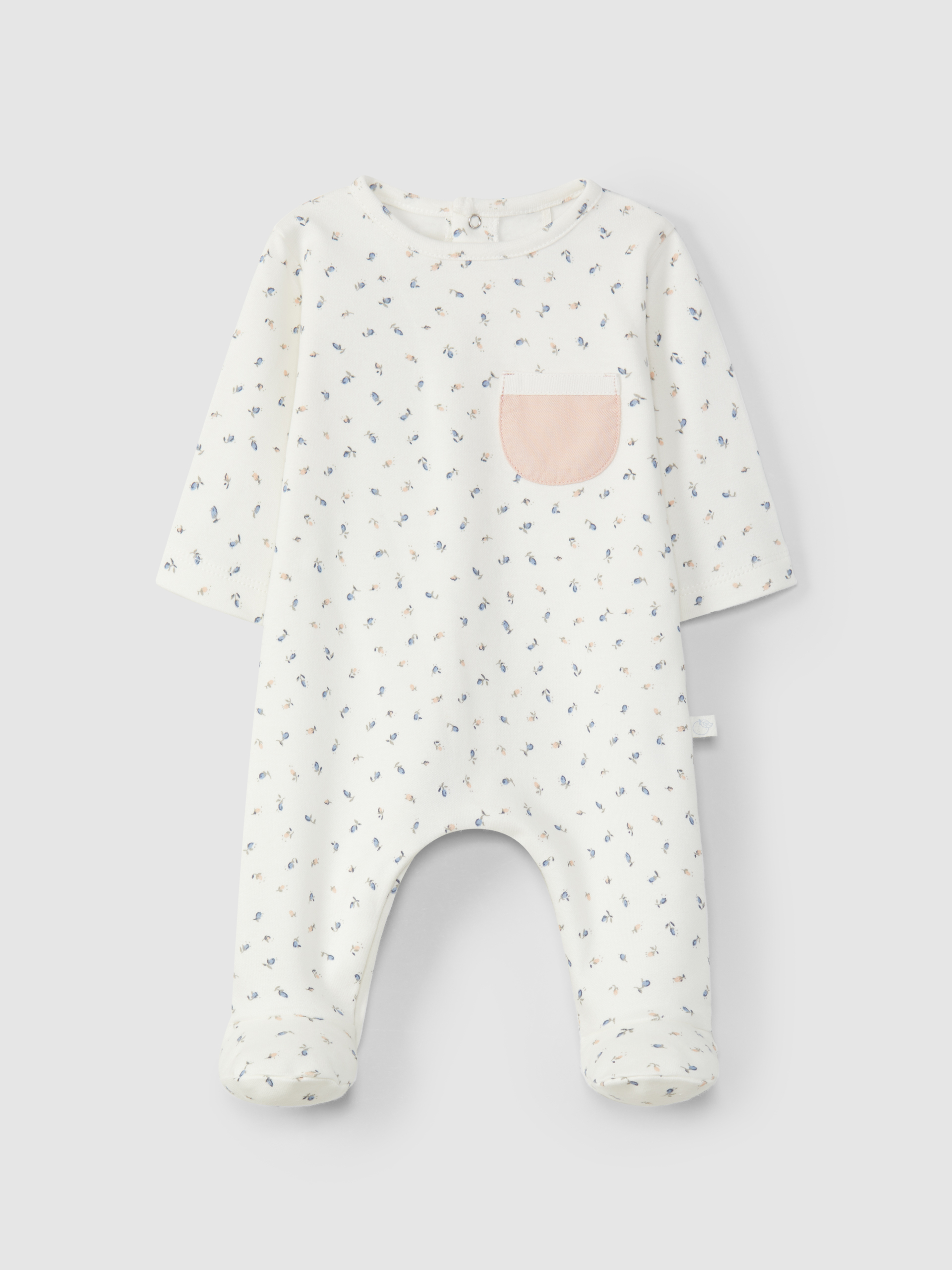Printed babygrow without collar
