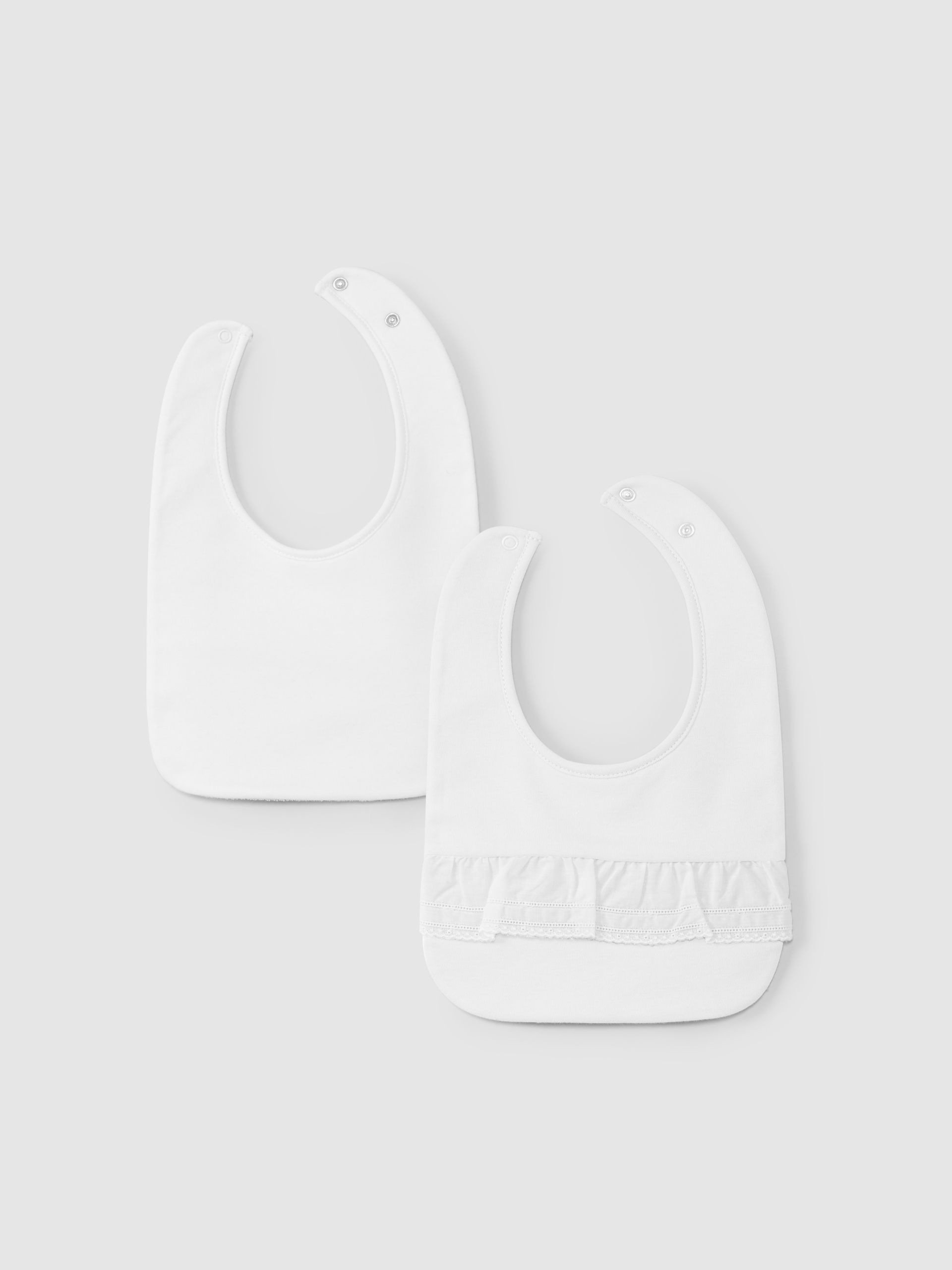 Pack de duas babetes com folho em bordado inglês