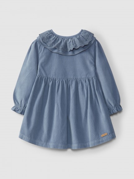 English embroidered ruffle collar dress