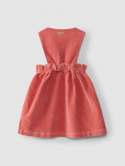 Wide wale corduroy dungaree dress with pockets Wide wale corduroy dungaree dress with pockets
