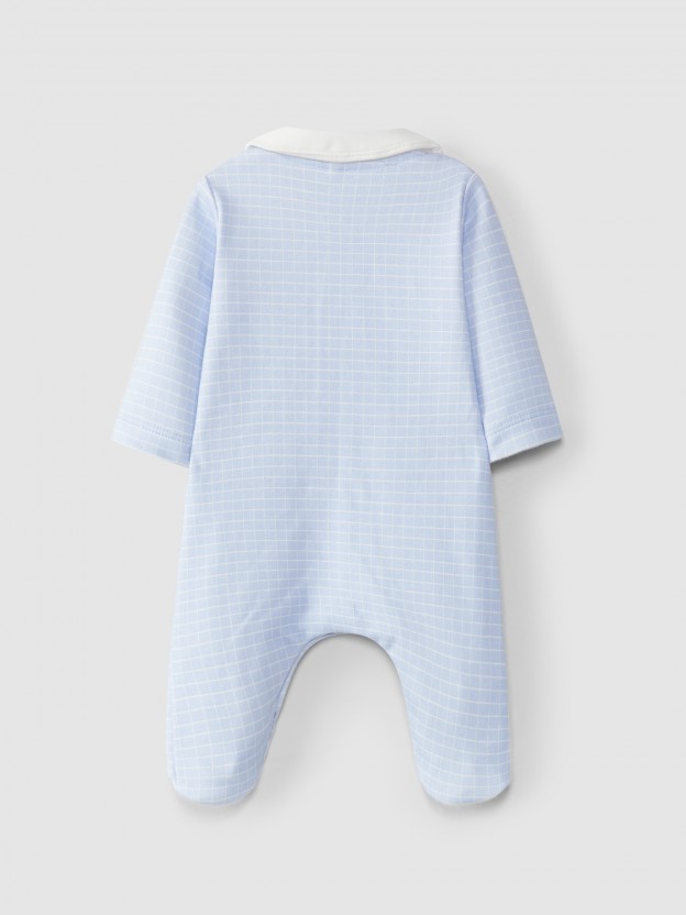Printed peter pan collar babygrow