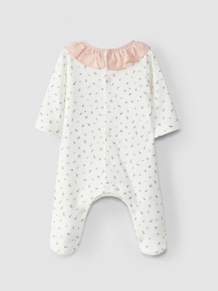 Pelele estampado cuello con volantes Pelele estampado cuello con volantes
