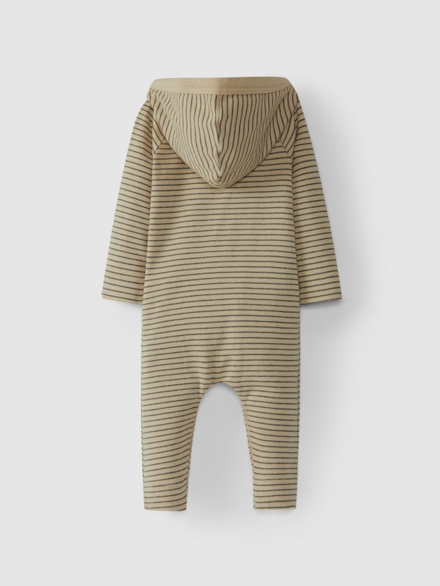 Romper printed with hood organic cotton Romper printed with hood organic cotton