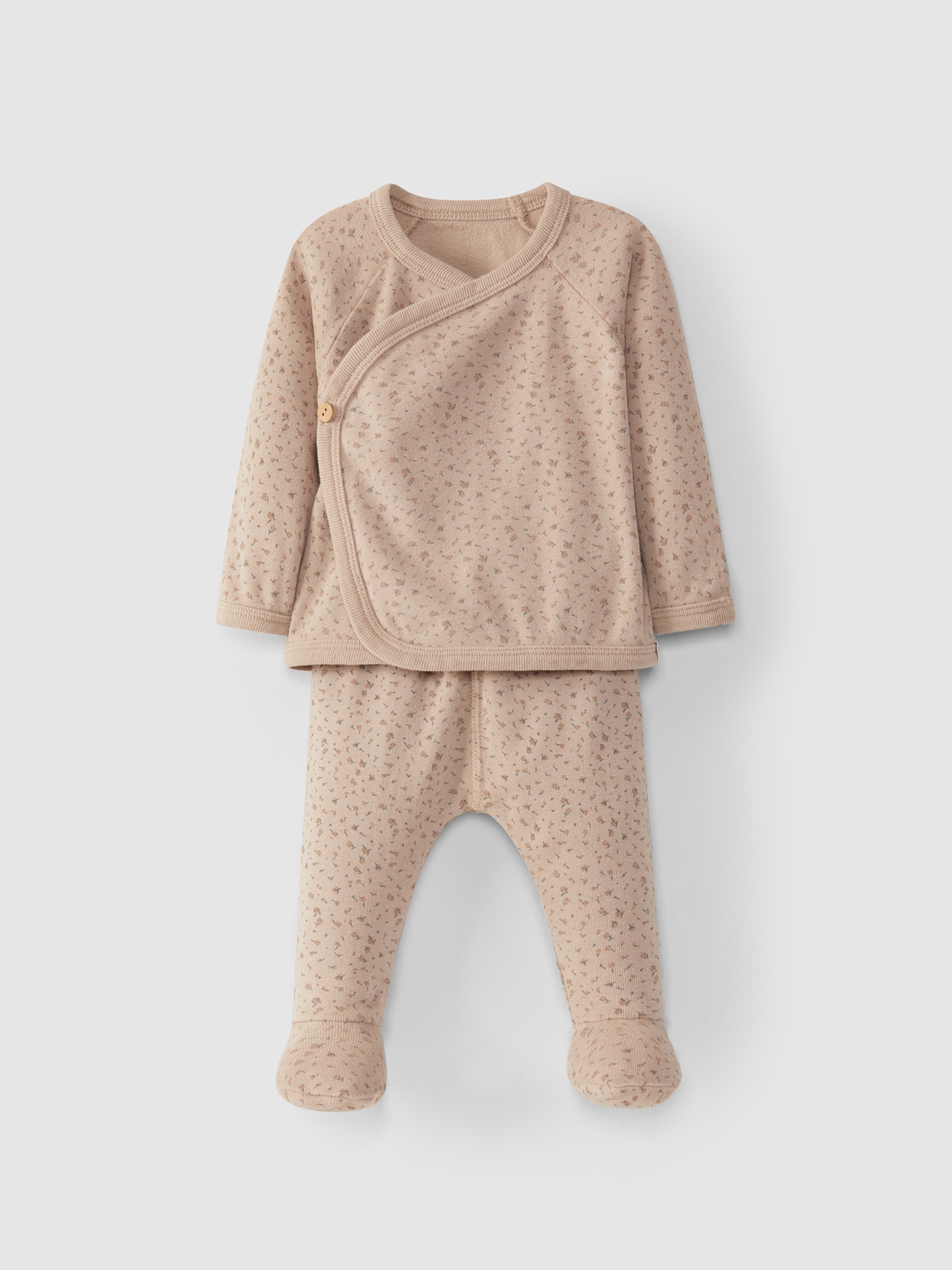 Kit de camisola e calças em malha de algodão estampada