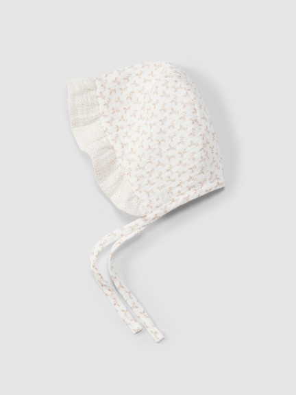 Bonnet pilot cap flowers and polka dot Bonnet pilot cap flowers and polka dot