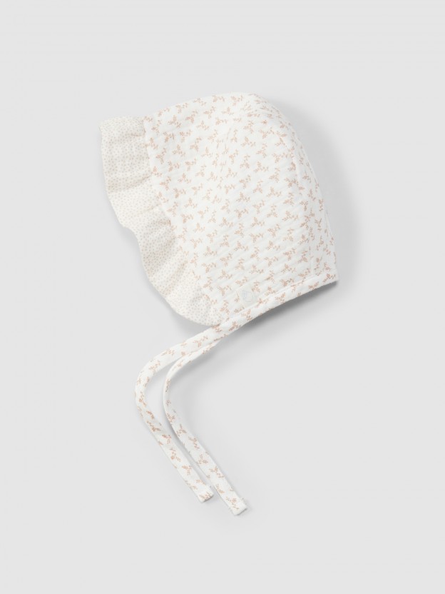 Gorra flores y lunares