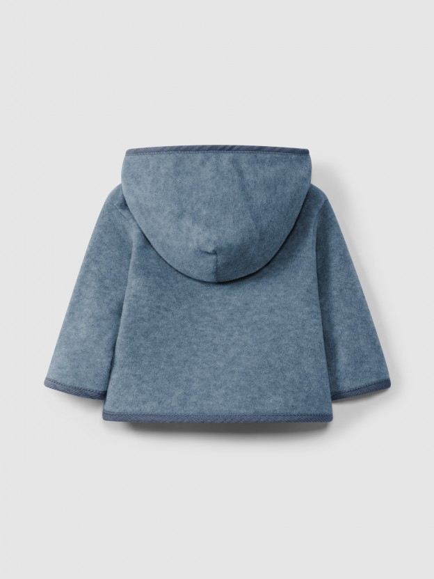 Fleece jacket with hood