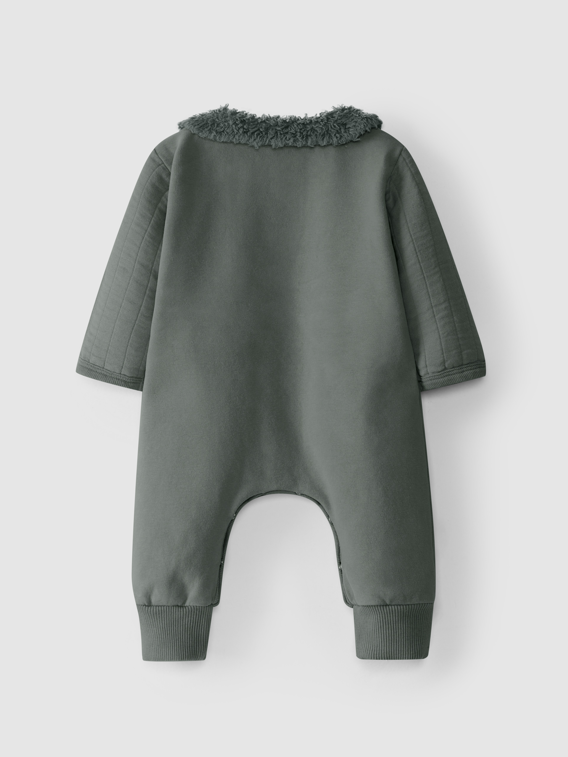 Romper with fur collar
