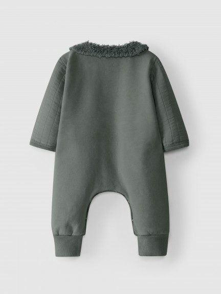 Romper with fur collar Romper with fur collar