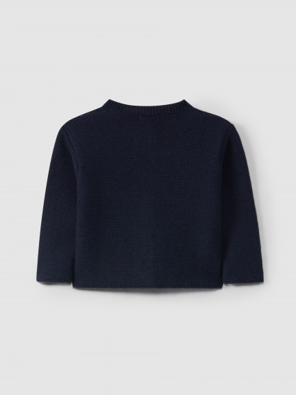 Knitted cardigan with round collar Knitted cardigan with round collar