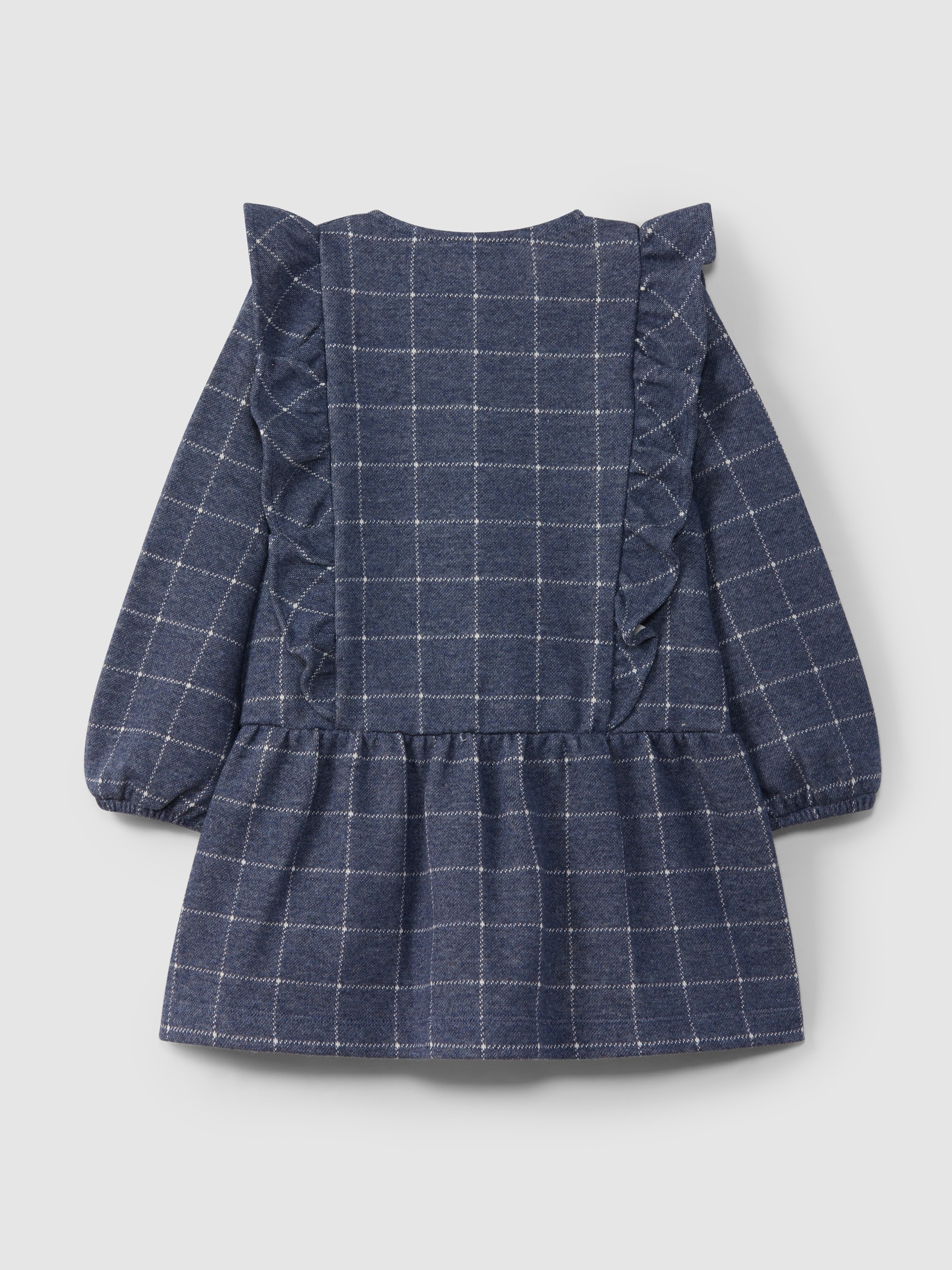 Robe à volant en maille à carreaux
