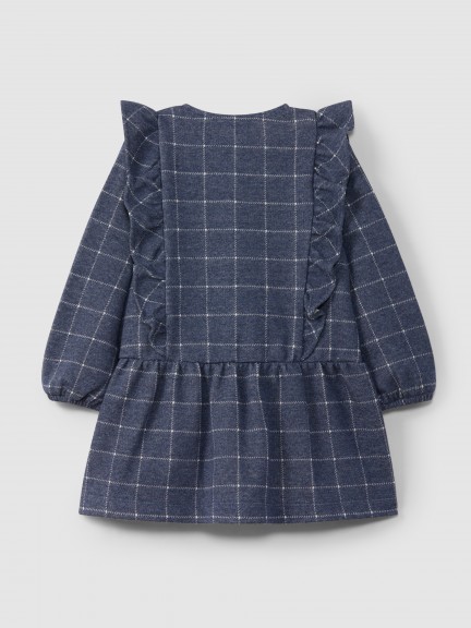 Tattersall jersey dress with ruffle Tattersall jersey dress with ruffle