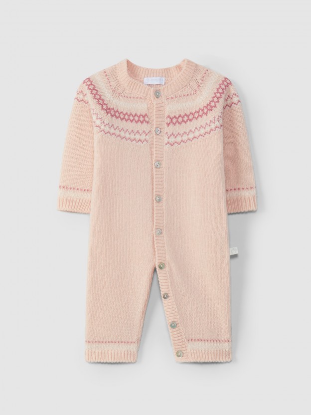 Jumpsuit knitted with jacquard