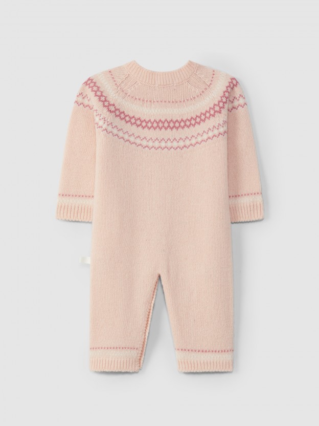 Jumpsuit knitted with jacquard