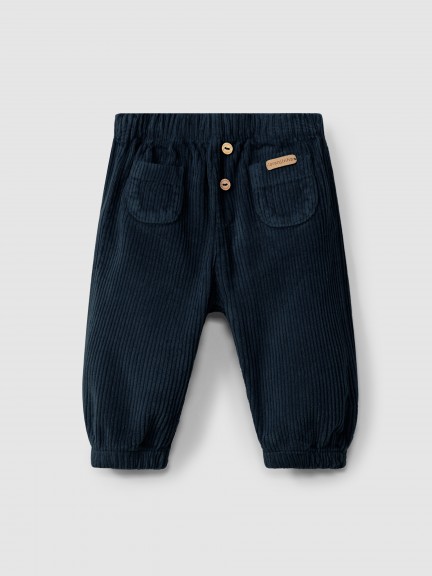 Pull-up corduroy pants