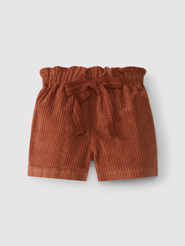 Pantalones cortos pull-up de pana ancha