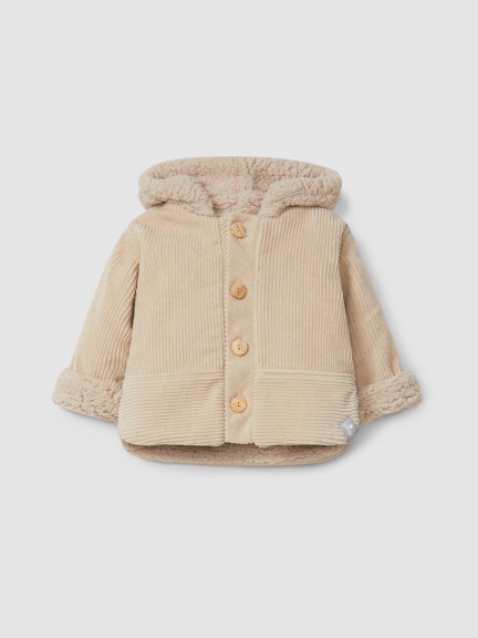 Organic cotton velvet hooded jacket Organic cotton velvet hooded jacket