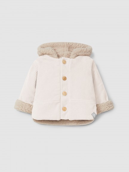 Organic cotton velvet hooded jacket Organic cotton velvet hooded jacket