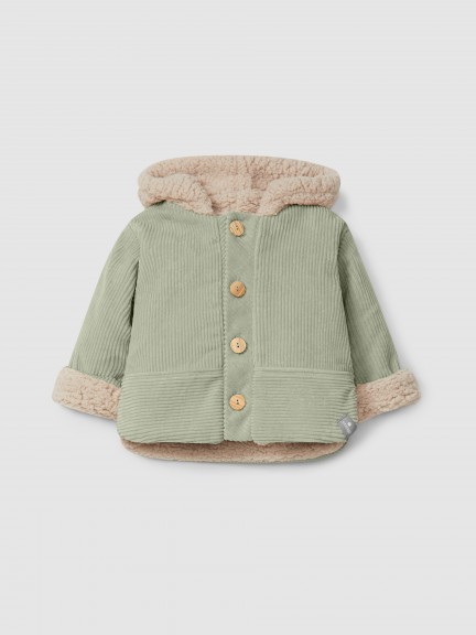 Organic cotton velvet hooded jacket Organic cotton velvet hooded jacket