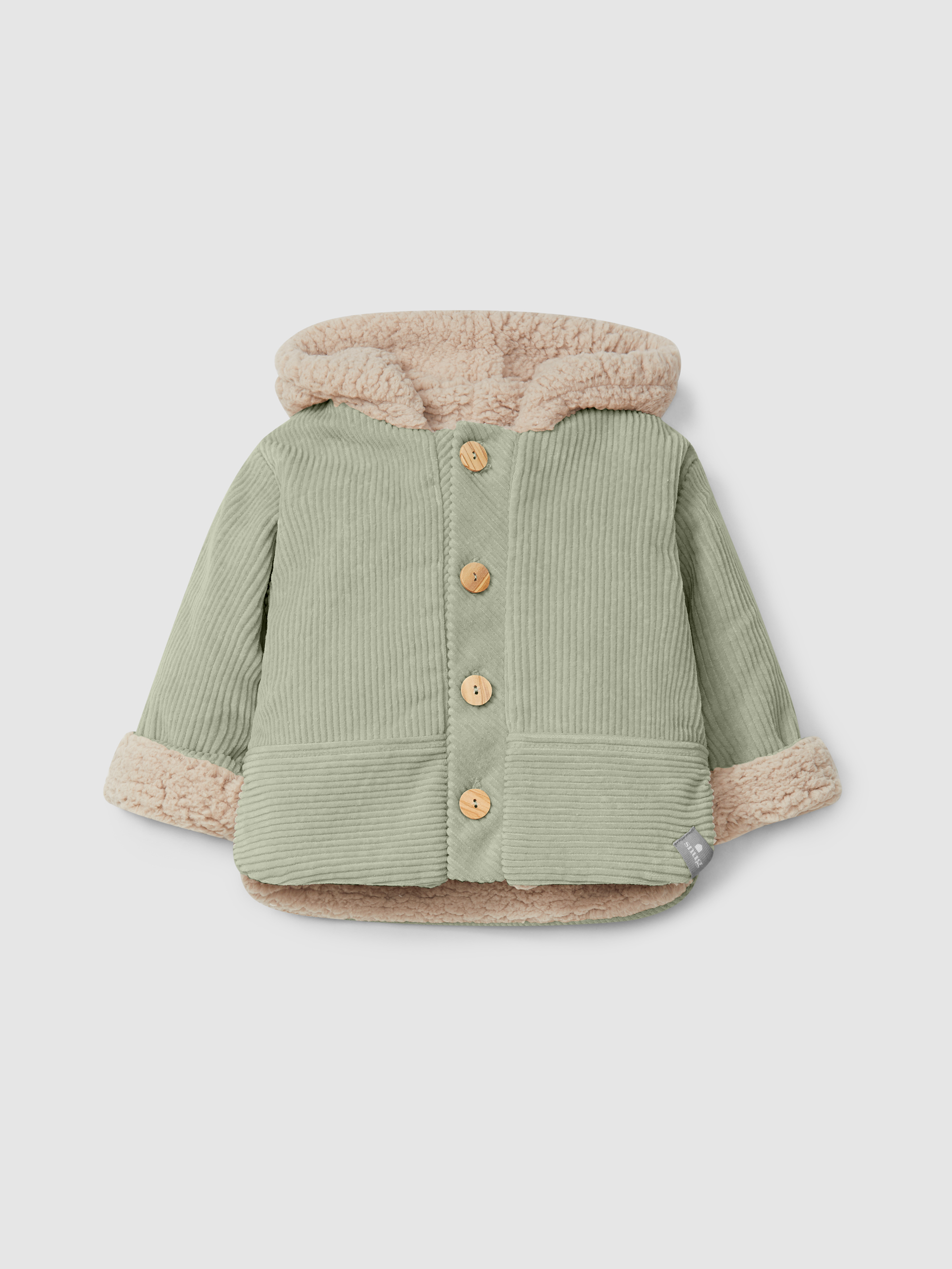 Organic cotton velvet hooded jacket