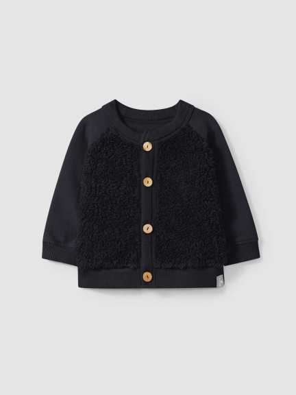 Coat with organic cotton fur Coat with organic cotton fur