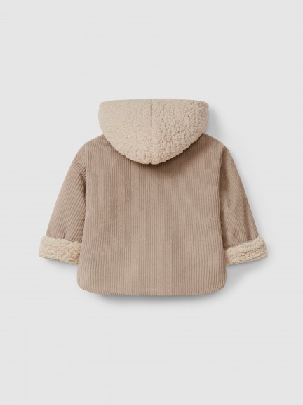 Organic cotton velvet hooded jacket Organic cotton velvet hooded jacket