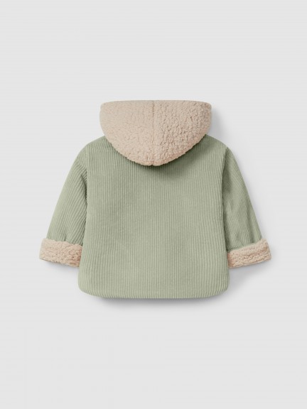 Organic cotton velvet hooded jacket Organic cotton velvet hooded jacket