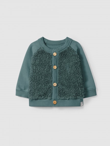 Coat with organic cotton fur Coat with organic cotton fur