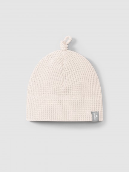 Bonnet maille gaufr�e avec n�ud