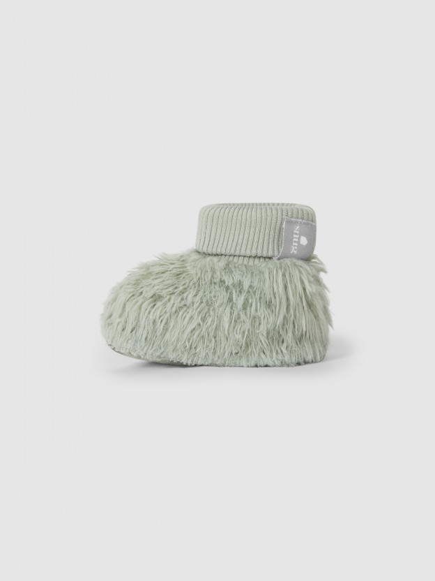 Petites bottes en fourrure en coton biologique Petites bottes en fourrure en coton biologique