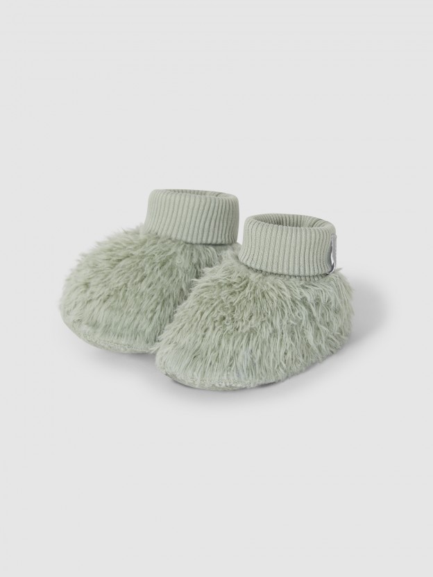 Petites bottes en fourrure en coton biologique Petites bottes en fourrure en coton biologique