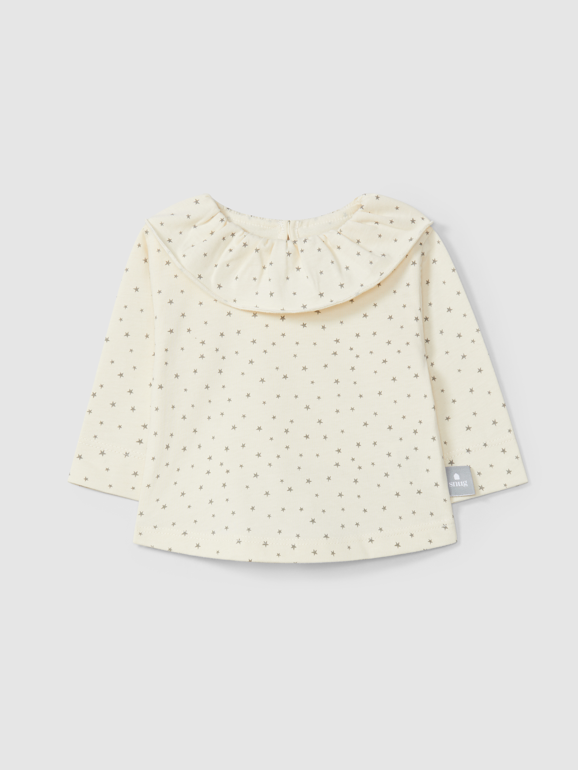 Longsleeve with ruffled collar star print