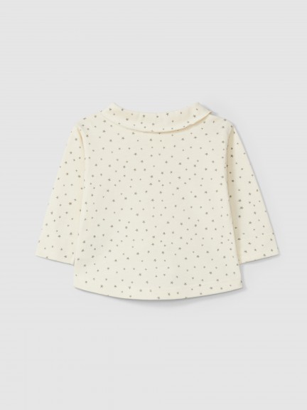 Longsleeve with pointy collar star print Longsleeve with pointy collar star print