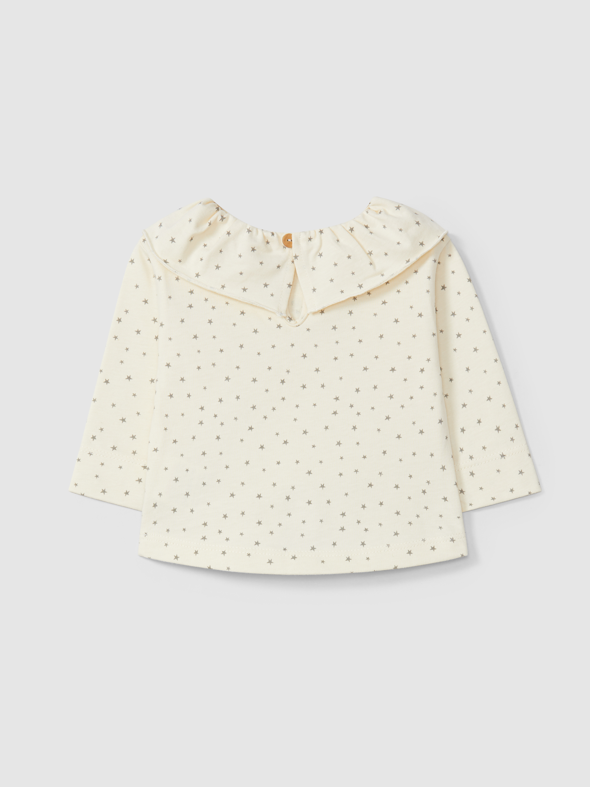 Longsleeve with ruffled collar star print